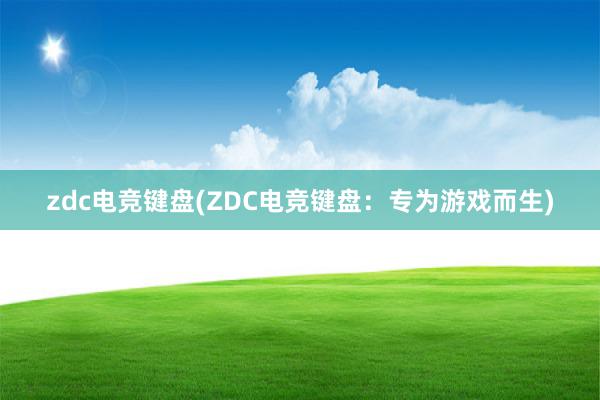 zdc电竞键盘(ZDC电竞键盘：专为游戏而生)