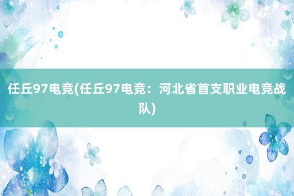 任丘97电竞(任丘97电竞：河北省首支职业电竞战队)