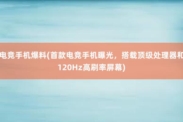 电竞手机爆料(首款电竞手机曝光，搭载顶级处理器和120Hz高刷率屏幕)