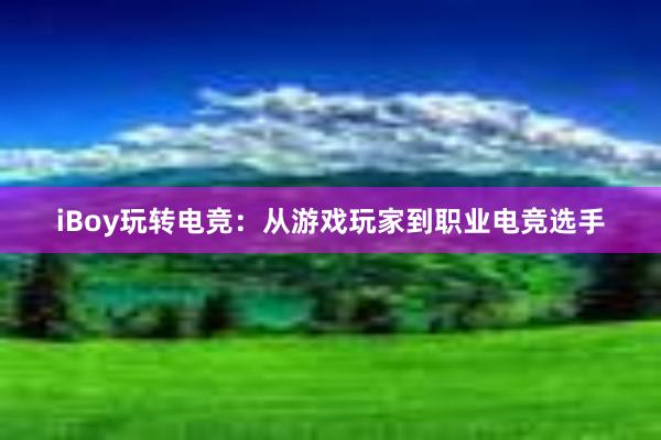 iBoy玩转电竞：从游戏玩家到职业电竞选手