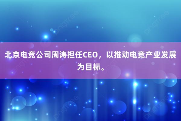 北京电竞公司周涛担任CEO，以推动电竞产业发展为目标。