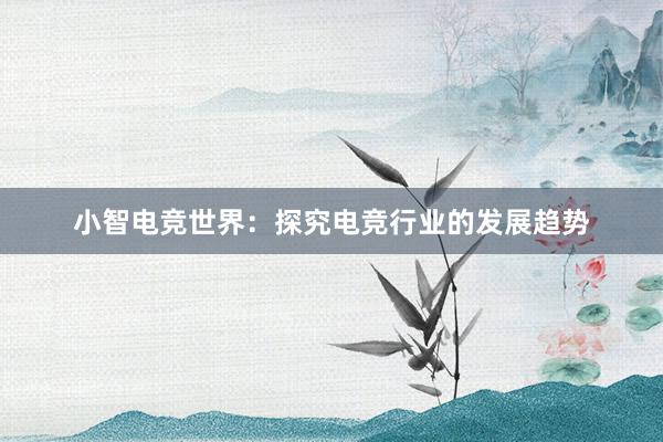 小智电竞世界：探究电竞行业的发展趋势