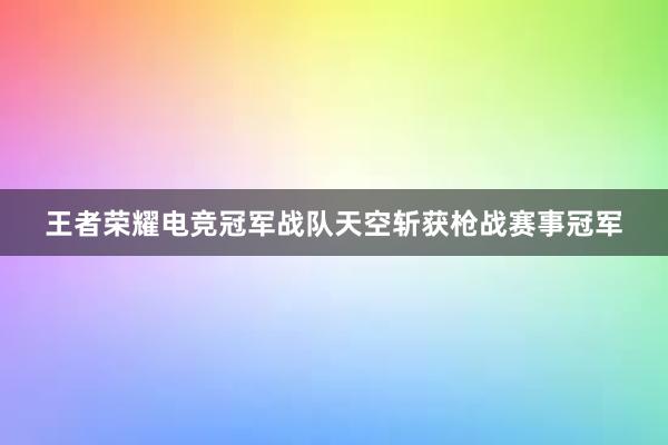 王者荣耀电竞冠军战队天空斩获枪战赛事冠军