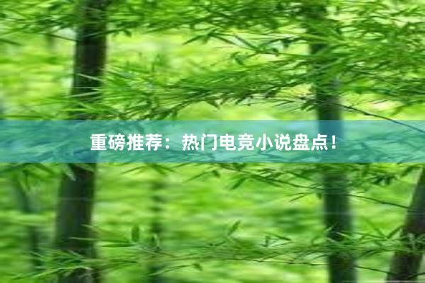 重磅推荐：热门电竞小说盘点！