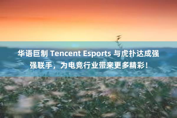 华语巨制 Tencent Esports 与虎扑达成强强联手，为电竞行业带来更多精彩！